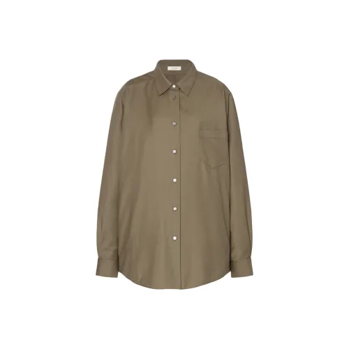 THE ROW Армейский зеленый Женские Рубашки