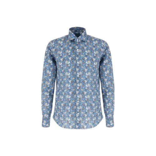BARBA Blue Men's Shirts BARBA Синие Мужские Рубашки