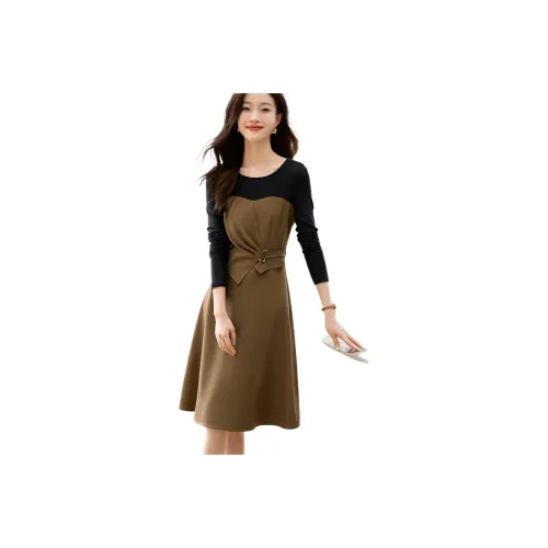 Mo Han Yi Mei Длинное платье с длинными рукавами женское