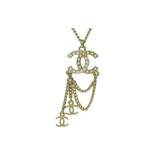 CHANEL CC Золотое Покрытие Ожерелья Унисекс Золото