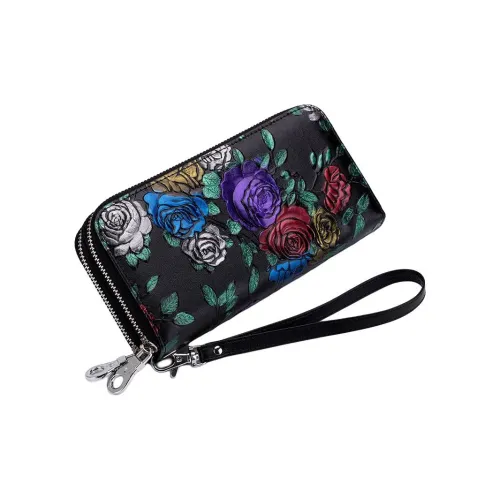 QIAJIAN Кошелек из коровьей кожи стандартный женский многоцветный