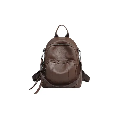 MILLIE'S Рюкзак из коровьей кожи стандартный женский кофейный черный