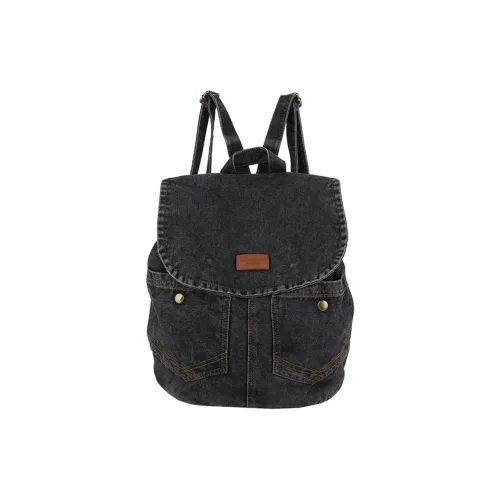NOMK Denim Backpack Women's Black Blue NOMK Деним Рюкзак Женские Черный Синий