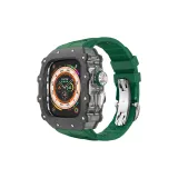 Углеродное волокно, прозрачная рамка, акула, фторкаучук, зеленый ремень и серебряная застежка-бабочка