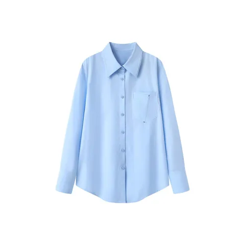 POWXV Светло-синие женские рубашки