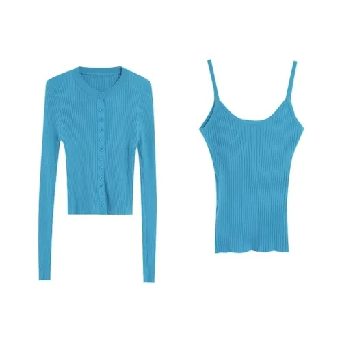 EMDPN Синий Женские Повседневные Костюмы