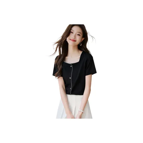 Mo Han Yi Mei Черные Женские T-рубашки