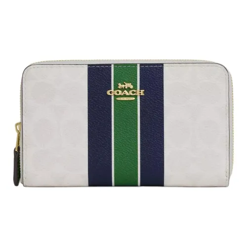 COACH Id Zip Wallet Покрытый холст Кошелек Маленький Женский Многоцветный