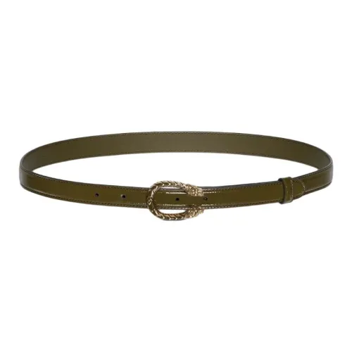 GUCCI Лакированная кожа Ремни Женские Зеленый 2CM