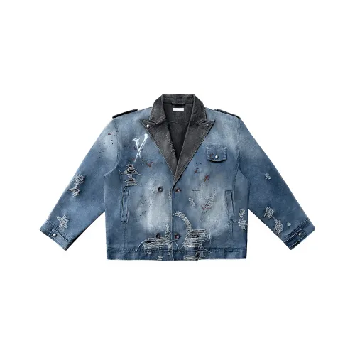 TECNINE DROP3 Рок Куртка TECNINEGroup Куртка Унисекс Выстиранный Синий