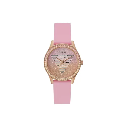 GUESS Women's Watch Кварцевый механизм силиконовый ремешок 38 мм золотой циферблат