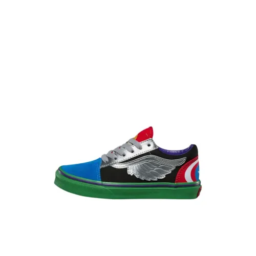MARVEL x Vans Old Skool Детские Скейтбординги Серебристо-Синий Зеленый Детский