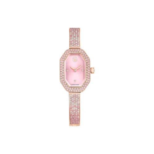 Swarovski Dextera Women's Watch Кварцевый механизм Искусственный кристалл Ремешок 12,4*20,8 мм Розовый циферблат