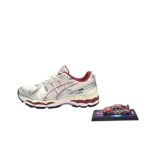 ASICS Gel Kayano 12,1 Устойчивый к истиранию Низкий Топ Повседневная Беговая Обувь Унисекс Серебряный Красный