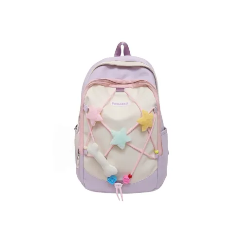 ZKHE Нейлоновый рюкзак стандартный черный светло-фиолетовый светло-желтый светло-синий