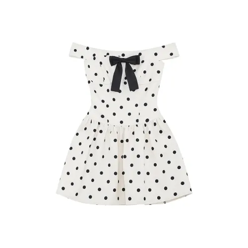 SEAR OFFICIAL Абрикос с Полка Дот Женские Платья без рукавов