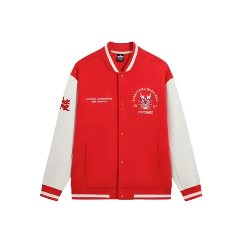 XTEP Enchanté Красный/Белый Хлопок Мужская Бейсбольная Джерси