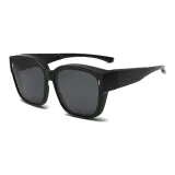 Матовая черная оправа с серыми линзами [Очки с диоптрией для близорукости]