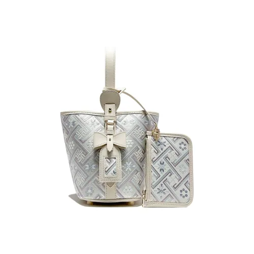 ESNSY Zhuangjin Ведрообразная сумка Сумка Женская Серебряная Фиолетовая