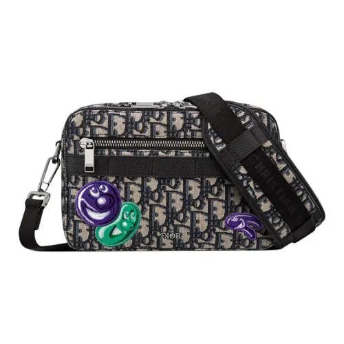 DIOR Kenny Scharf Safari Коллаборация Canvas Camera Сумка Сумка через плечо Мужская Черная
