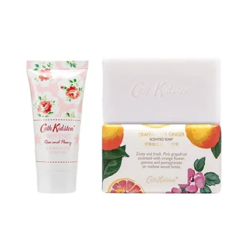Cath Kidston Грейпфрут Имбирный Розовый Наборы для ухода за телом с успокаивающим эффектом ароматизированные 100 г + 30 мл