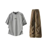 Gray Top + Coffee Pants  
Серый топ + кофейные штаны