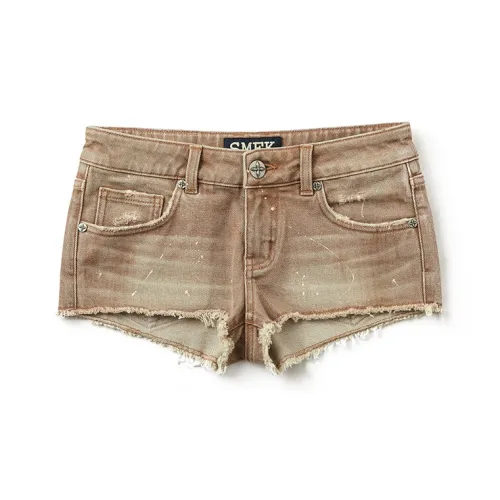 SMFK Джинсовые шорты Женские Дикий Деним Коричневый