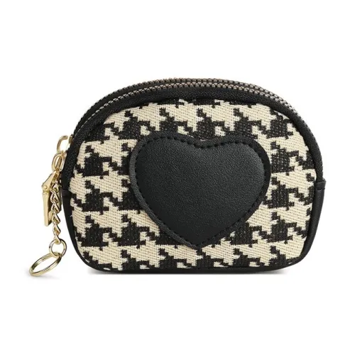 QIAJIAN ПУ (полиуретан) Монетница Женская Коричневый Черный