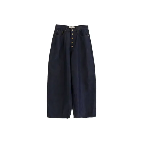 LOWEAR Пуговица Стич Maxi Деним Брюки Джинсы Женские