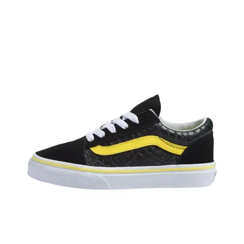 Vans Old Skool Low Топ Детские Скейтбординги Черный Желтый Подростки