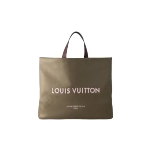 LOUIS VUITTON Коллаборация с Nigo Этикетка Тоут Сумка Сумка для покупок Сумка Большая Женская Серо-зеленая