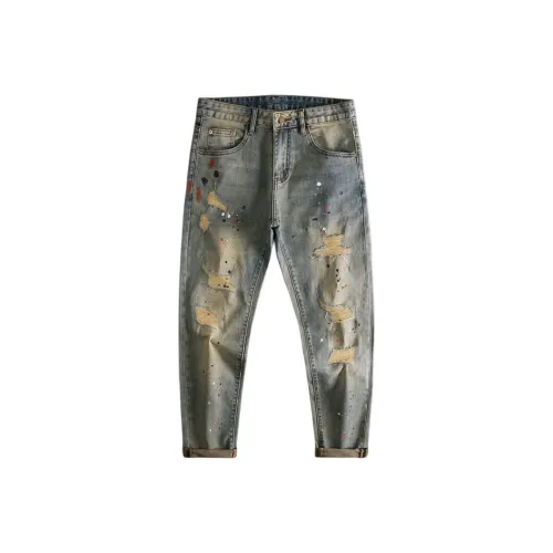 OGQG Винтажный синий Мужские Джинсы