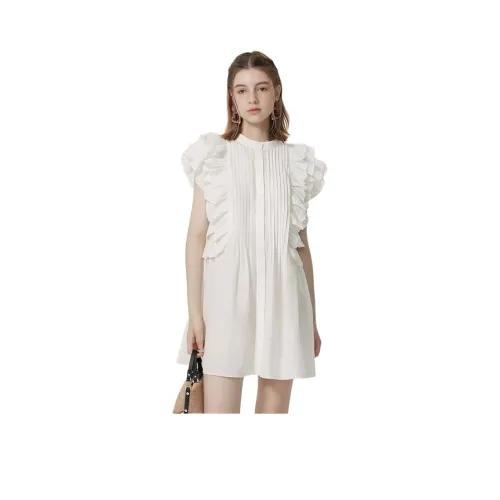 AIVEI Без рукавов Платье Женское Белое 0400