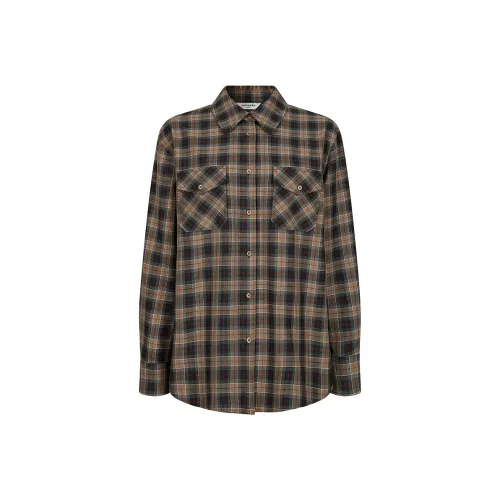 JZ. ANNAKRO Клетчатый Кофе Женские Рубашки