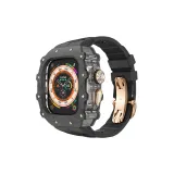 Углеродное волокно, прозрачный, рамка, акула, фторкаучук, черный ремешок, розово-золотой, застежка-бабочка