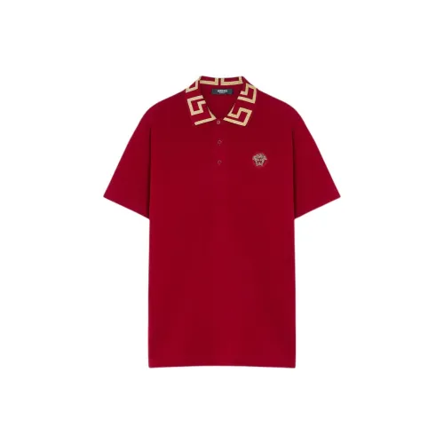 VERSACE Мужская поло рубашка красного цвета