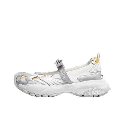 VERSACE Van Vliet Ртуть M_VS_06 Платформа Туфли Мэри Джейн Женские Белые