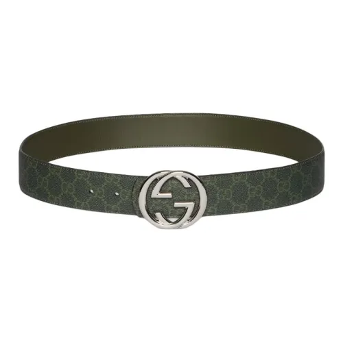 GUCCI Кожаные ремни Мужской Зеленый 4CM