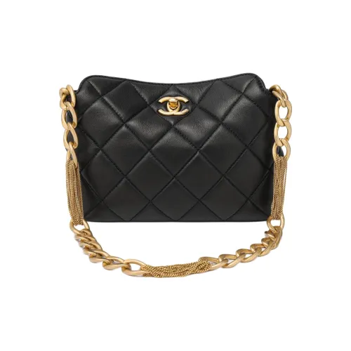 CHANEL Sheepskin Hobo Bag Handbag Shoulder Bag Women's Black CHANEL Овчина Хобо Сумка Сумка Плечевая Сумка Женская Черная