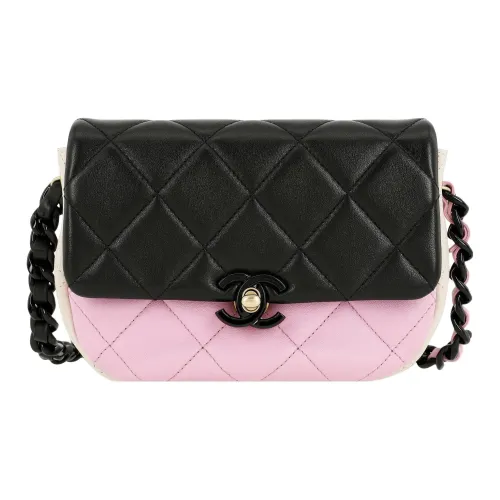 CHANEL Блестящая сумка из овечьей кожи с клапаном сумка через плечо мини женская черная розовая бежевая