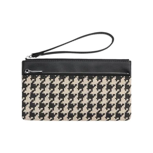 QIAJIAN Холст Кошелек Женский Черный Белый Клетка Коричневый
