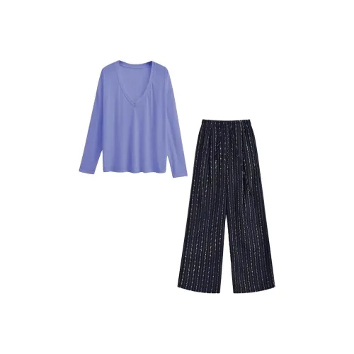 Manekniv Топ+Брюки Женские Повседневные Костюмы