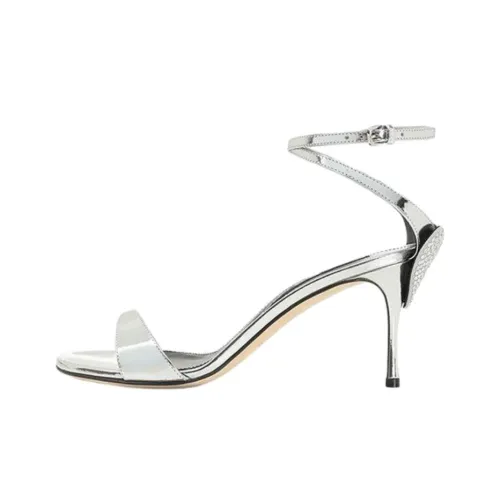 SERGIO ROSSI Godiva One Ремешок Сандалии 7,5 см Женские Серебристые