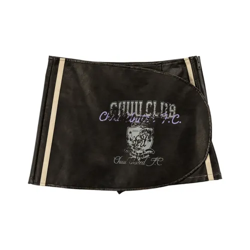 CHUU Кожаные короткие юбки женские