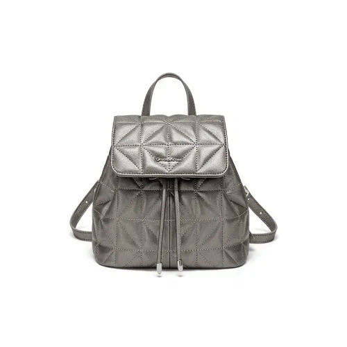 CinvaiKrose Рюкзак из синтетической кожи стандартный женский антикварный серебристый черный