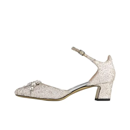 Jimmy Choo Verity Грубый каблук Высокие каблуки 4,5 см Женские Золотой