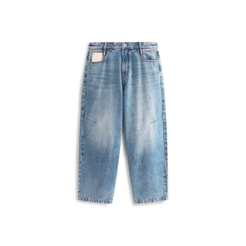 PEACEBIRD MEN Промытые состаренные джинсы прямого кроя для мужчин