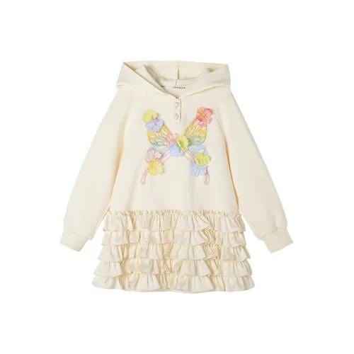 YUANYUAN GIRL Бежевый Одиночное Платье для Девочек Kids Платья