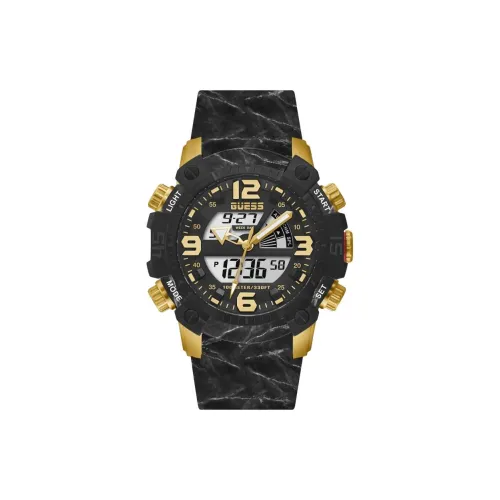 GUESS Мужские часы Кварцевый механизм Силиконовый ремешок 50 мм Серый циферблат