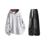 Комплект одежды (Белый Фотиния Серый Топ + Черные Штаны)